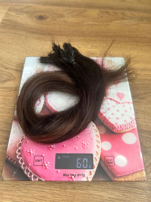 Włosy naturalne, brązowe 60gr (40cm)