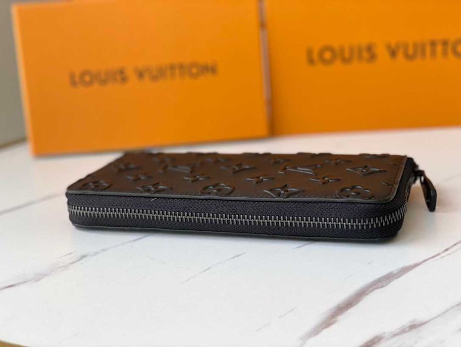 Кожаный органайзер Louis Vuitton черный кошелек Луи Виттон клатч k400