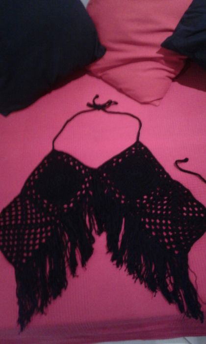 Top croché preto