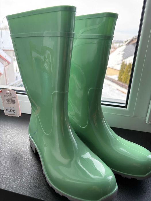 Kalosze gumowce damskie wysokie modne wodoodporne ogrodowe r.38