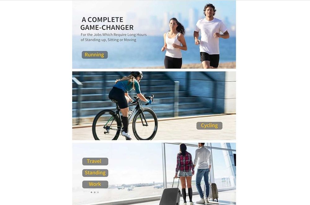 Skarpety uciskowe (zestaw 2 pary) L/XL czarne do biegania, na rower