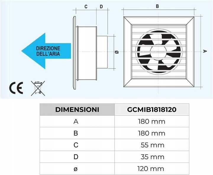 Kratka do kominków Gcmib 180x180 mm