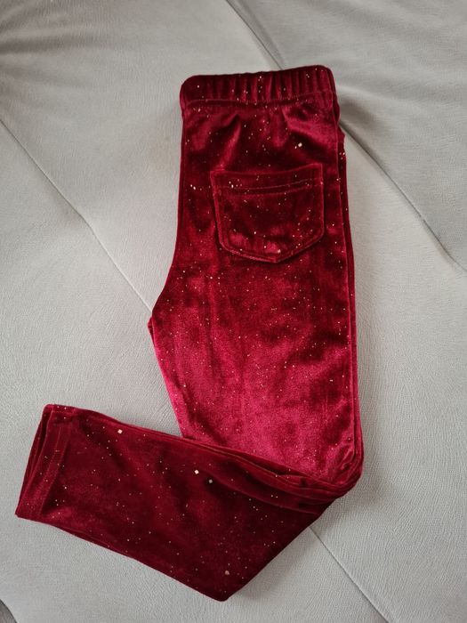 Legginsy czerwone bordowe 104cm