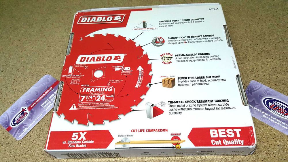 Диск 184/16 мм 24T по дереву США Diablo D0724A
