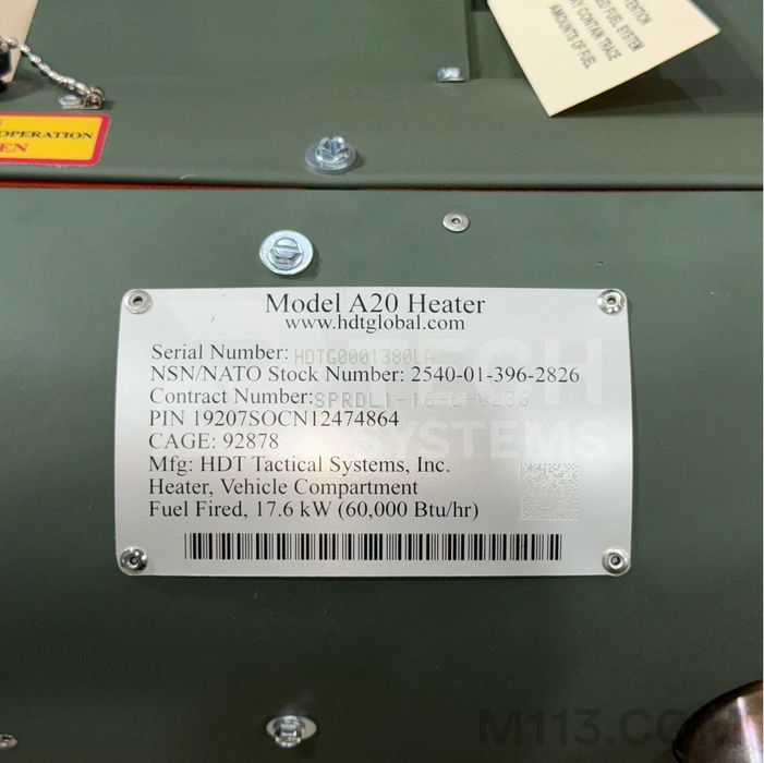 Обігрівач А20 PN 5000-30178 NSN 2540-01-396-2826