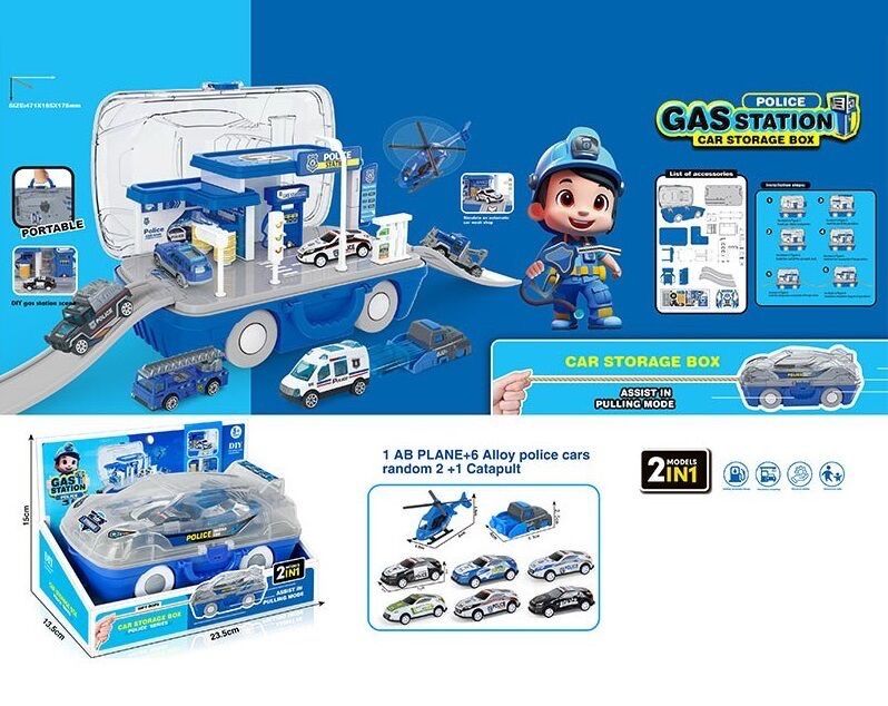 Машинка-трек, 21х13х9 см, 3 види (фото), механ. запускач, 2 машинки