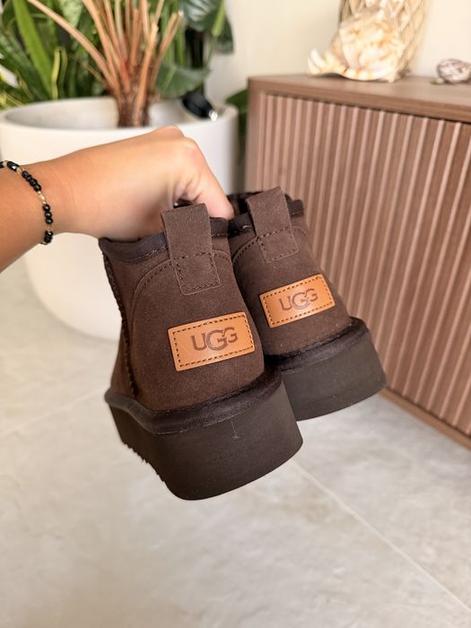 Ugg śniegowce platform mini brown