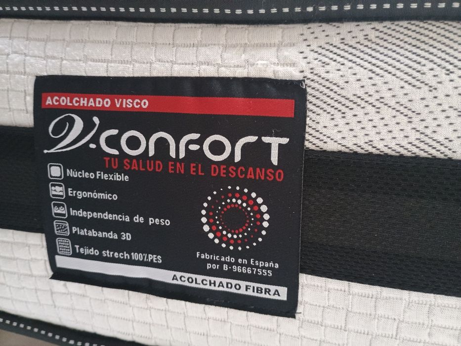 Cama 90x200 - estrado e colchão de viscoelástico