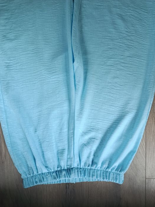 Letnie szerokie spodnie wide leg baby blue r.M