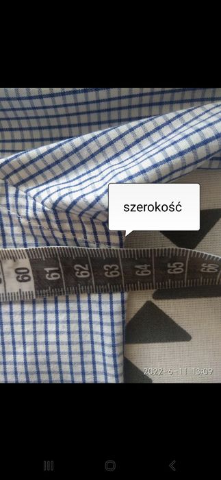 Męska duża koszula w drobną kratkę