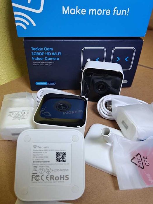 Kit 2 Câmaras Vigilância Interior Teckin Cam 1080P HD WiFi Novo