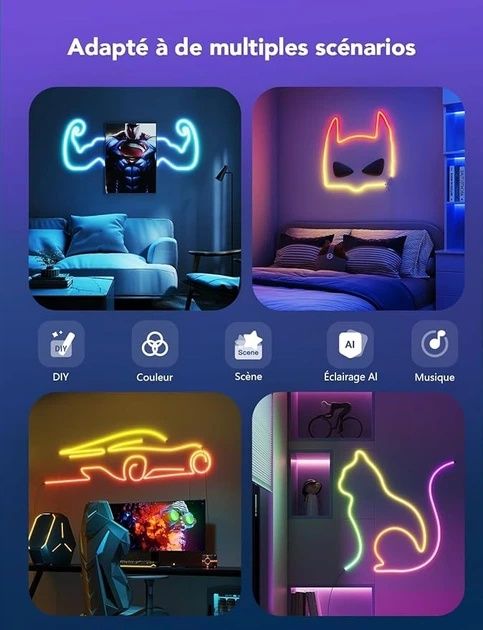 Светодиодная лента Govee Neon Rope Light 2 H61D5 5 метров