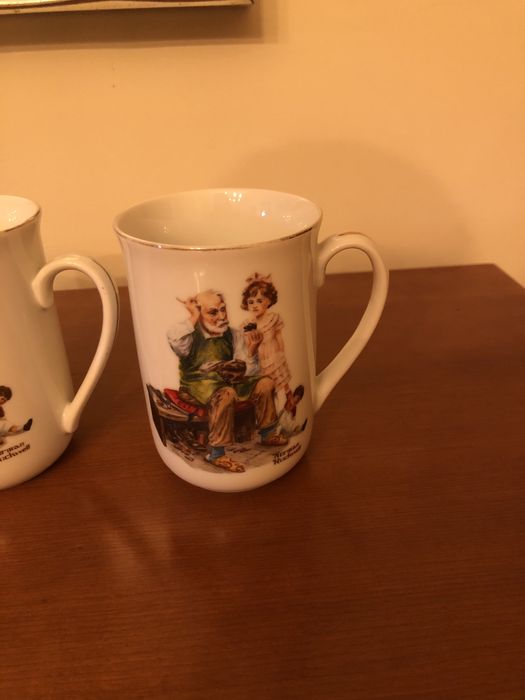 Lote 7 chávenas de coleção Norman Rockwell