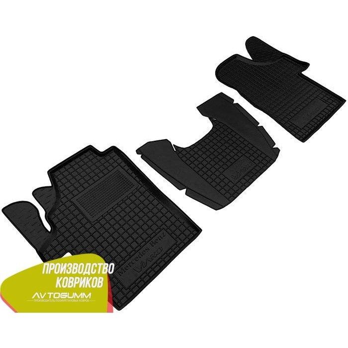 Коврики резиновые черные Mercedes Vito Вито 2004-2014 2-3 ряд вместе