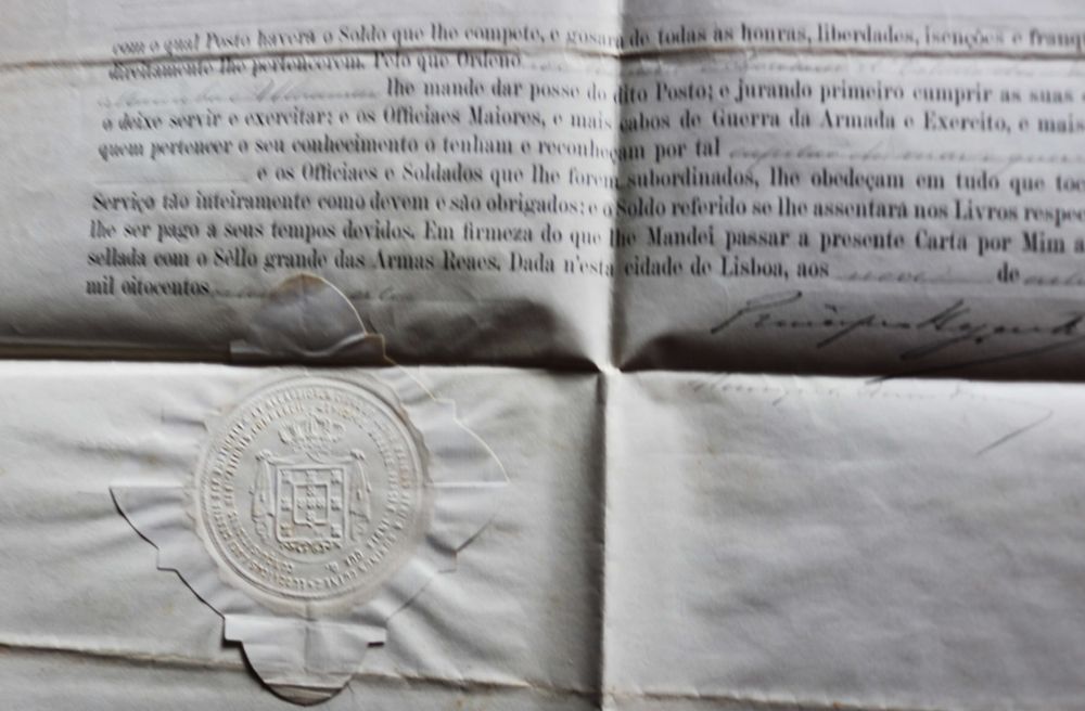 Príncipe Real D Carlos, Regente de Portugal, rara Carta Patente 1888