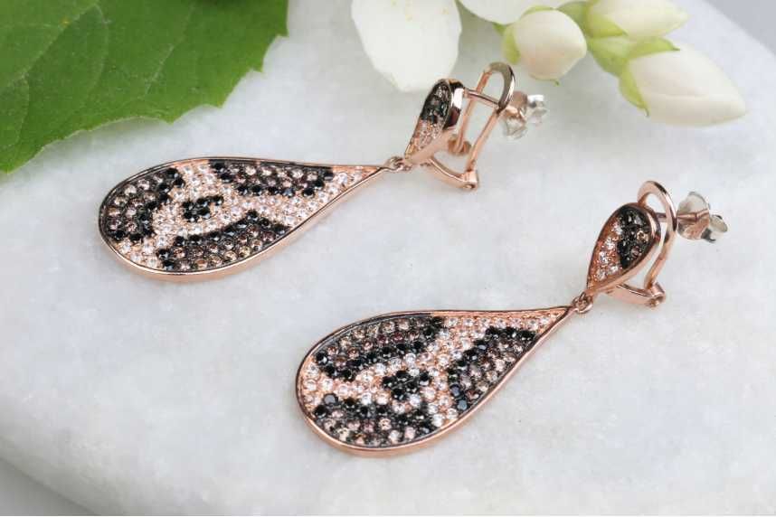 50) Duże kolczyki srebro pozłacane NOWE