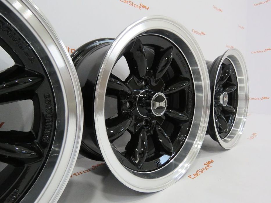 Jantes Ultralite 13x7 ET10 4x101.6 Pretas + Aba Polida