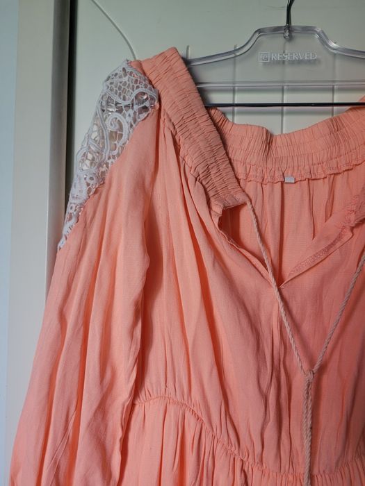 Sukienka M długa vintage z koronką