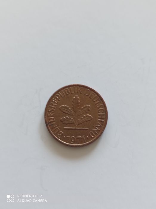 2 monety pfenning z 1968r i 1971r