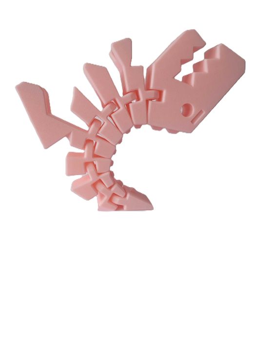 Różowa figurka -  Ruchomy Dinozaur rozmiar L | 21,5 cm długości
