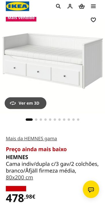 Cama HEMNES Bicama c/ colchao
