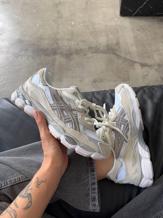 Asics Gel Nyc Beige White унісекс кросівки асікс гель нік