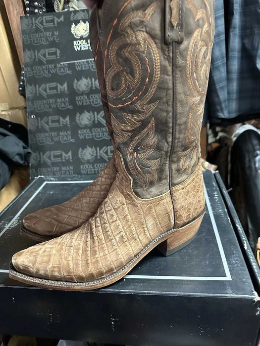 Unikatowe, NOWE Kowbojki Lucchese "RODNEY" SUEDE GIANT ALLIGATOR ze skóry Aligatora. Jedyne w Polsce!