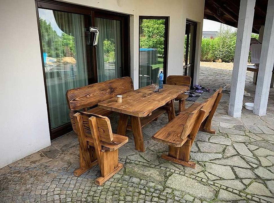 WYPRZEDAŻ! Góralskie Meble Ogrodowe z litego drewna, meble do ogrodu