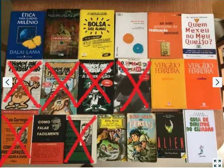 Vários livros diversos: Paulo Coelho, José Saramago entre outros