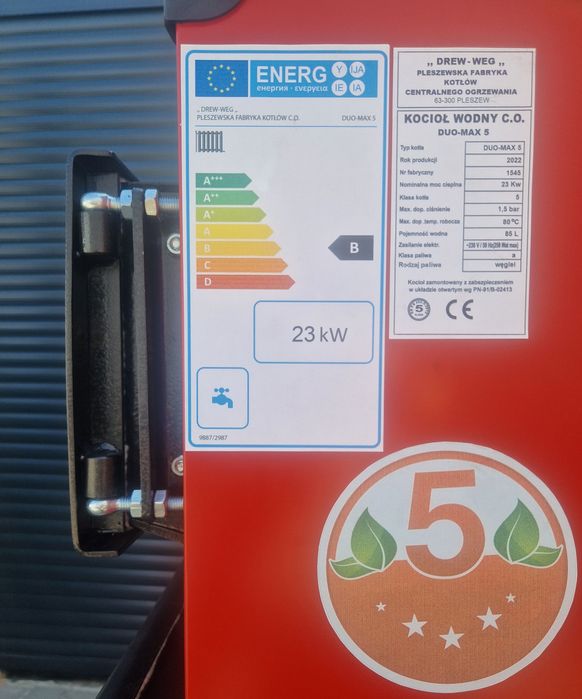 KOCIOŁ PIEC 23 kW drewno + węgiel, 4 kanały, DUŻY ZASYP, DOSTAWA 48H