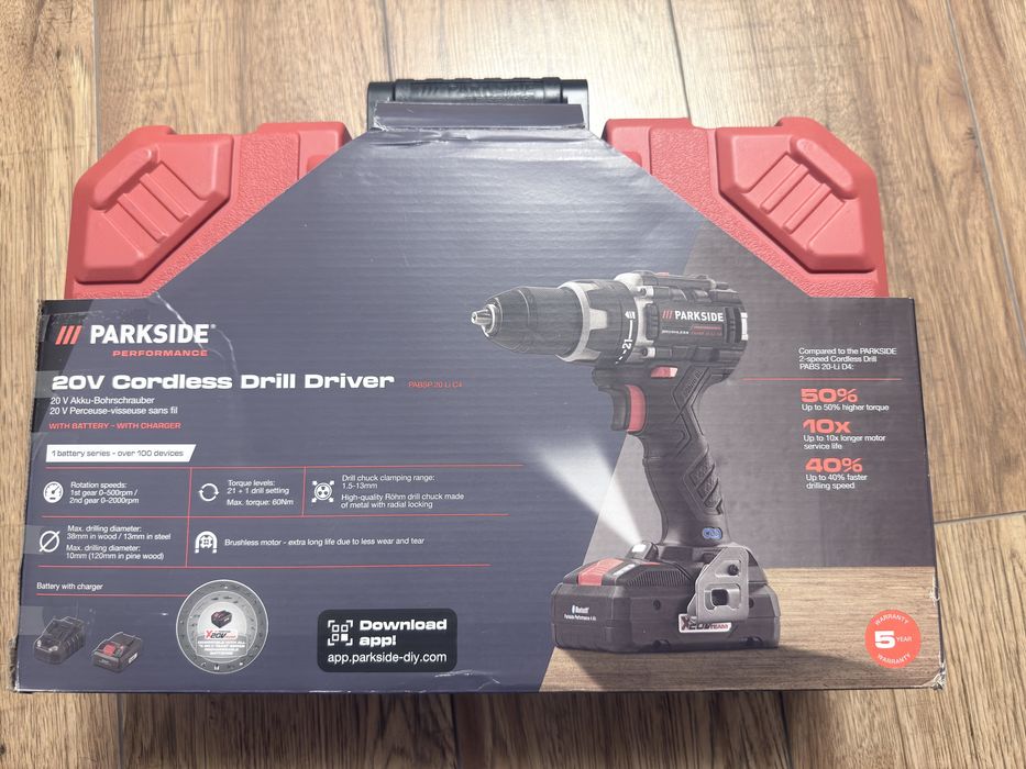 Akumulatorowa wiertarko-wkrętarka 20 V, PABSP 20 Li C4 . Paragon Lidl