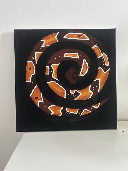 Obraz akryl akrylowy recznie malowany wąż 50 x 50 cm