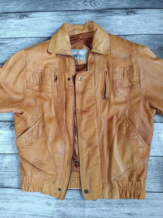 Stylowa kurtka vintage Sanny Pell S oversize skóra naturalna