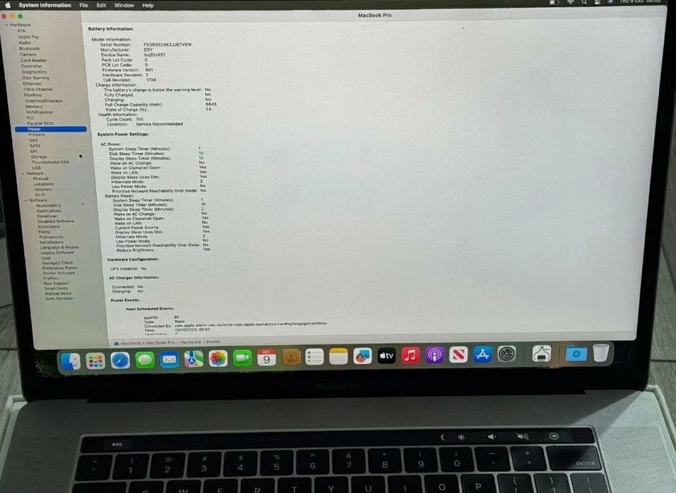 Apple MacBook Pro 15 512GB SSD 6 Core Intel i9