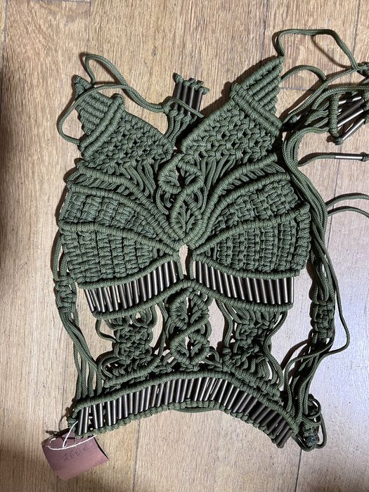 Top "Rope" Macramé Couture Verde - Peça de Designer