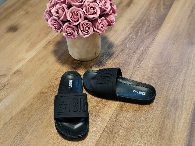 BIG Star Klapki Dom Basen Plaża Unisex Rozmiar 40 Czarne Szybka Wysyłka