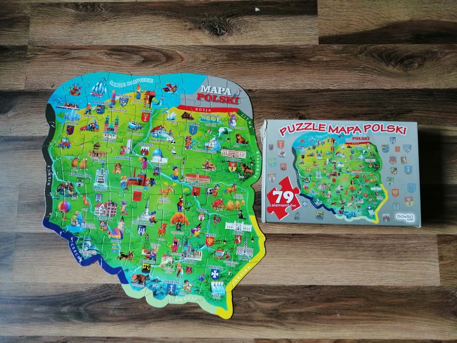 3 pudełka puzzli gry edukacyjne