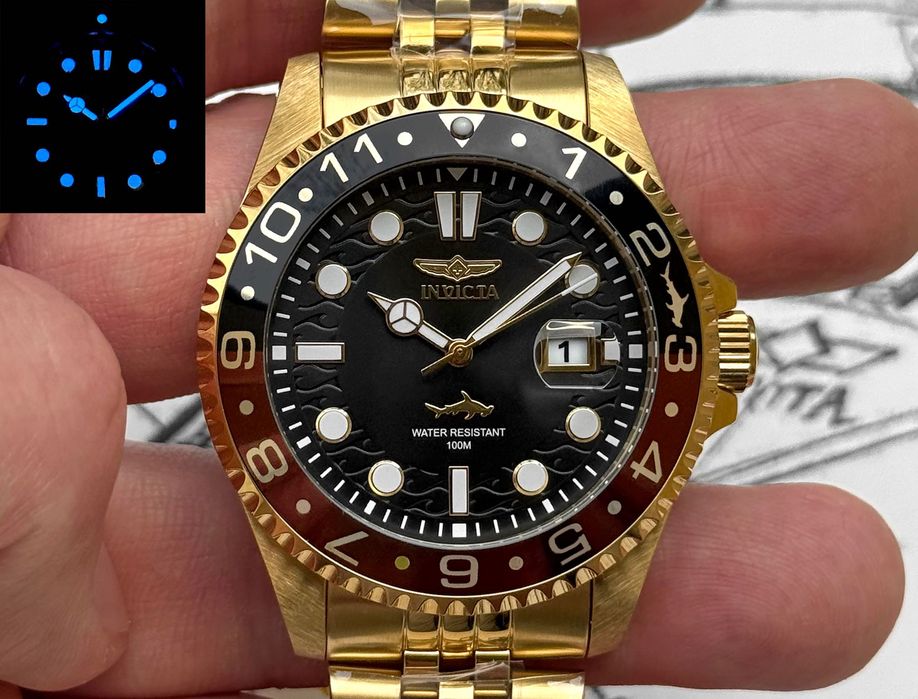Годинник Invicta 30622 Pro Diver 43 mm. Master of the Oceans Gold