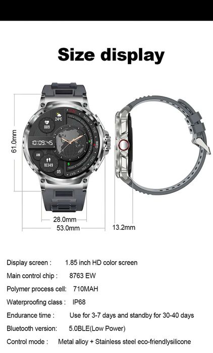 Smartwatch gt4,gps,bt,1,85'Ultra hd.Nowy zestaw