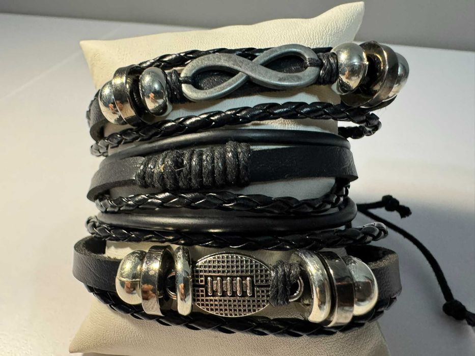 trzy bransoletki Punk znak nieskończoności (b12)