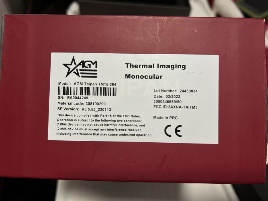 Тепловізор Thermal Imaging Monokular AGM TAIPAN TM15 384