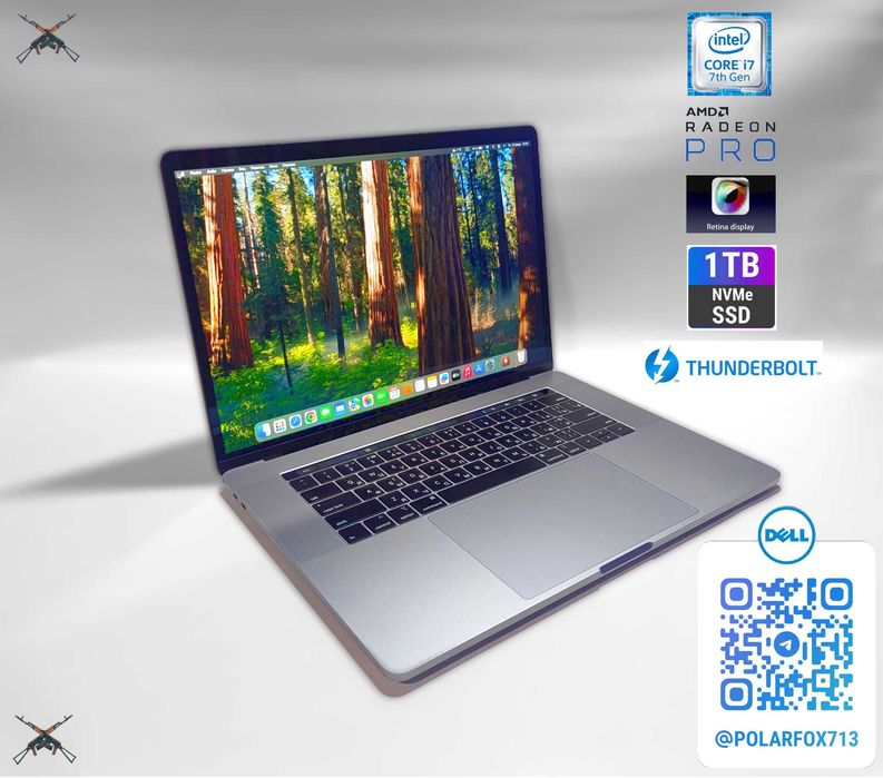 *️⃣ Apple MacBook Pro A1707 i7/4.1GHz/16GB_RAM/1TB_SSD/RadeonPro 4GB/Thunderbolt/Webcam + хаб + чехол.