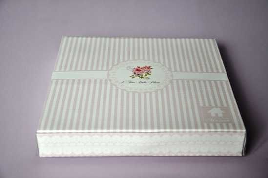 Etażerka patera dwupoziomowa do ciast motyw róża/lawenda