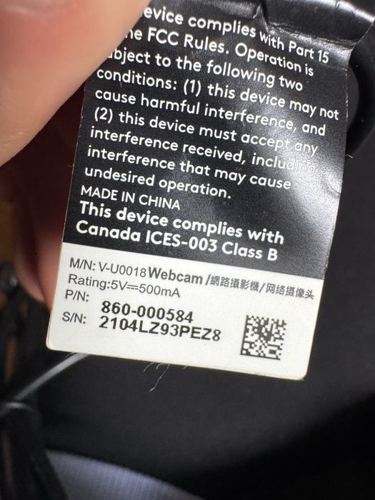 Logitech Webcam V-U0018