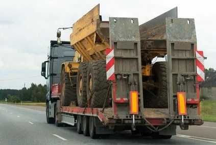 Transport niskopodwoziowy maszyn koparek laweta platforma