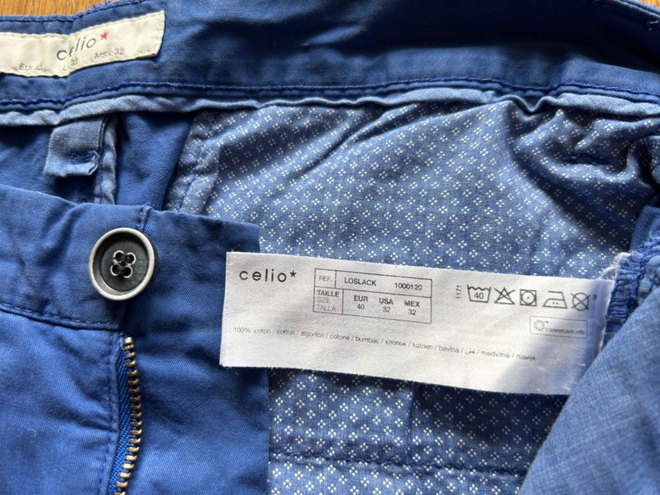 Męskie bawełniane szorty Celio, niebieskie, rozm 40