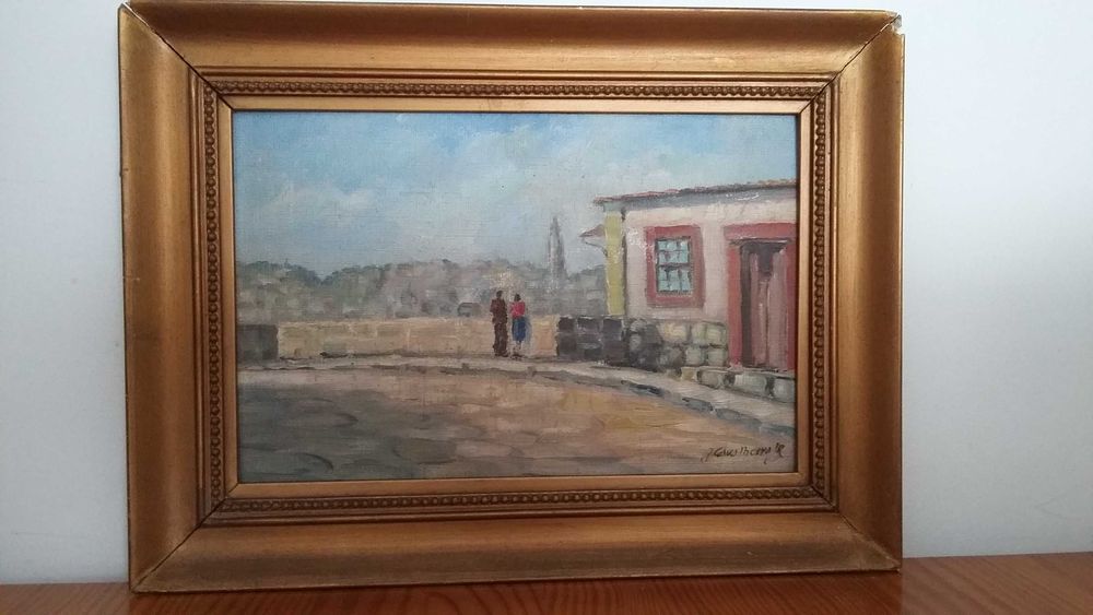 Quadro óleo sobre cartão original assinado,  José Cavalheiro Jr.