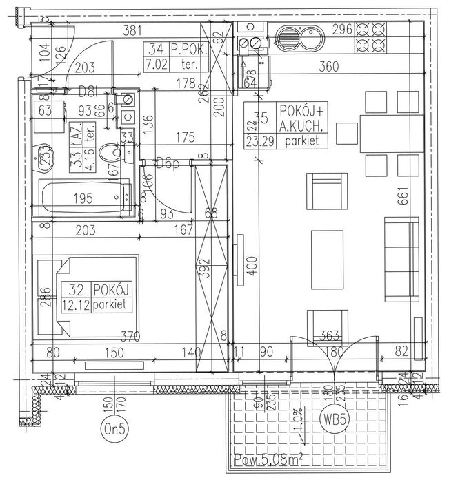 Dwupokojowe mieszkanie 46,78 m² – ul. Kosowska, Siedlce
