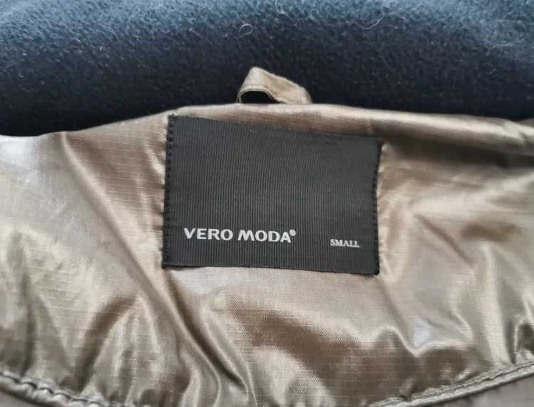 VERO MODA - Cudna Lakierowana Damska Kurtka Puchowa Down S Nowa
