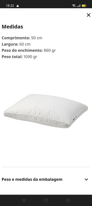 Almofada BERGVEN 50x60cm, IKEA. NOVA